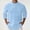 Light Blue-b, variant on Mens T-Shirt 3/4 Sleeve Crew Neck Henley Shirt Loose Fit Blue Shirt with Button Summer Vacation Beach Shirts