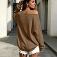 thumbnail image 4 of GUACER Womens One Shoulder Tops Trendy Soft Oversized Long Sleeve Blouses for Everyday Date Casual, 4 of 9