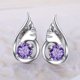 thumbnail image 3 of Pendientes de ala de ángel Nicho femenino Corazón de niña fresca Pendientes de diamantes púrpura Moda Mini Pendientes de alas pequeñas Púrpura ZefeiWu 9024715101440, 3 of 3