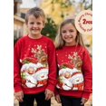 thumbnail image 1 of Boy's Christmas 2pcs Set - Cute Cartoon Santa Claus Reindeer & Snowman Print, 1 of 7