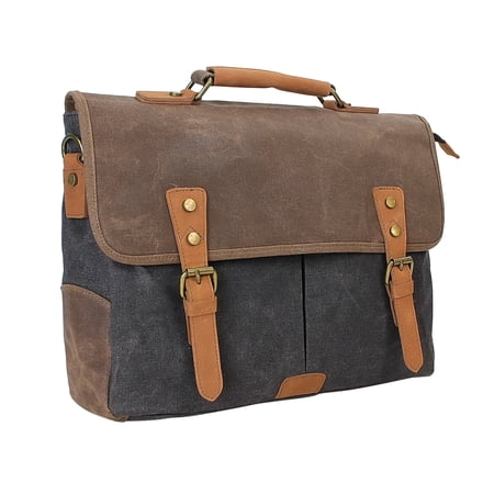 Vagarant Traveler Vintage Cotton Wax Canvas Laptop Messenger Bag CM19.GRY