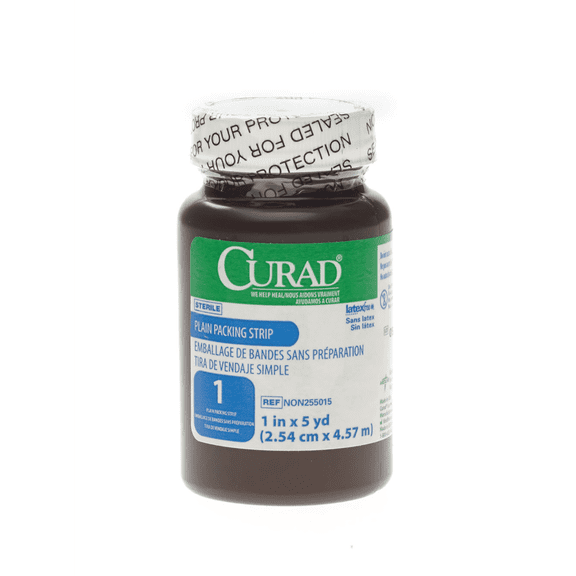 CURAD® Sterile Plain Packing Strips, 1" x 5 yd., White, Case Of 12