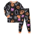 thumbnail image 6 of Futezty Boys and Girls Halloween Pajamas Sets Pumpkin Graphic Pjs Holiday Sleepwear Children Clothes 2T-9T, 6 of 7