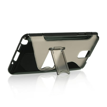 Samsung Cover Case Note 3 DreamWireless S Shape Stand Hard Plastic/Soft TPU Rubber Case Cover For Samsung Galaxy Note 3, Black/Clear ()