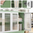 thumbnail image 3 of Homfa 55.1"W Modern Sideboard Buffet with Fluted Glass Doors, Accent Cabinet Console Table TV Stand, Green & White, 3 of 7