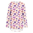 thumbnail image 4 of Tejiojio Womens Heart Graphic Shirts Funny Valentine's Day Printed Tshirts Casual Loose Fit Crew Neck Long Sleeve Tee Tops, 4 of 5