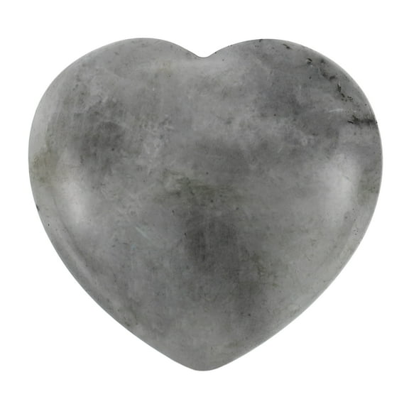 Uxcell Natural Heart Shaped Crystal Stone, 1.2 Inch Mini Polished Love Gemstone Crystal, Pocket Rock Engraved Worry Stones for Women Gifts Meditation, Grey Labradorite