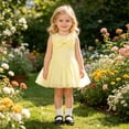 thumbnail image 2 of MEZZALL Toddler Girls Sleeveless Bowknot Floral Dress Dance Party Dresses O-Neck Solid Color Holiday Sundress, 2 of 8