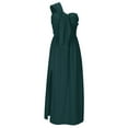 thumbnail image 4 of Abcnature Womens Maxi Dress Savings Clearance Deals, Women Solid Slimming One Shoulder Sleeveless Split Hem Dress, Plus Size Summer Casual Long Dresses Beach Party Dress Green M, 4 of 5