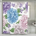 thumbnail image 1 of Shower Curtain Hydrangea Flowers Petals Leaves Watercolor Home Decoration Bathroom Accessories Bath Shower Curtains 60 X 72 Inch, 1 of 6