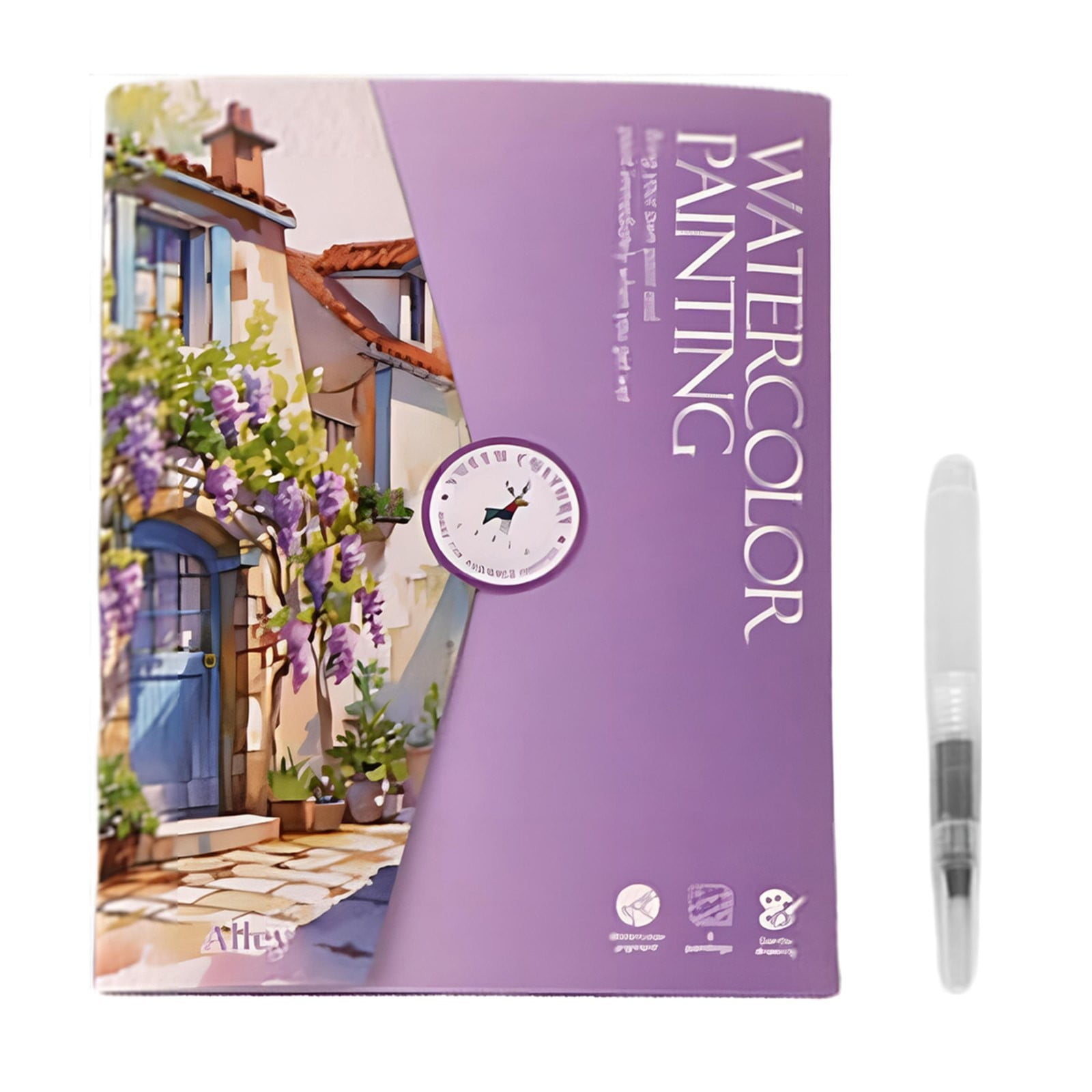 Kit De Peinture à L'aquarelle, 12 Couleurs, Livre D'exercices