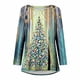 thumbnail image 4 of Pntutb Camiseta holgada con estampado navideño para mujer Cuello redondo Manga larga Pntutb Pntutb-4653, 4 of 5