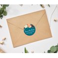 thumbnail image 2 of Darling Souvenir Round 45 Pcs Floral Save The Date Stickers Wedding Personalized Bride Groom Names And Date Envelope Seals - Teal Blue, 2 of 4