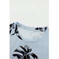 thumbnail image 3 of ABPHQTO Camiseta Mujer Cuello Redondo Gris Estampado Plantas Tropicales, 3 of 5