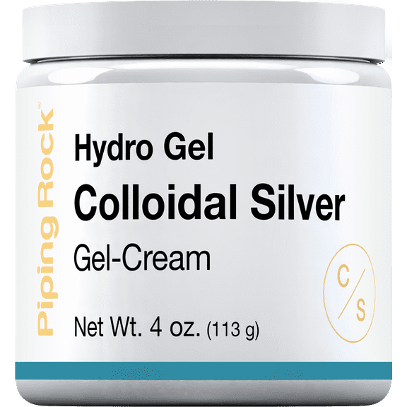 Colloidal Silver Gel | 4 oz | for Skin | Hydro Cream | By Piping Rock