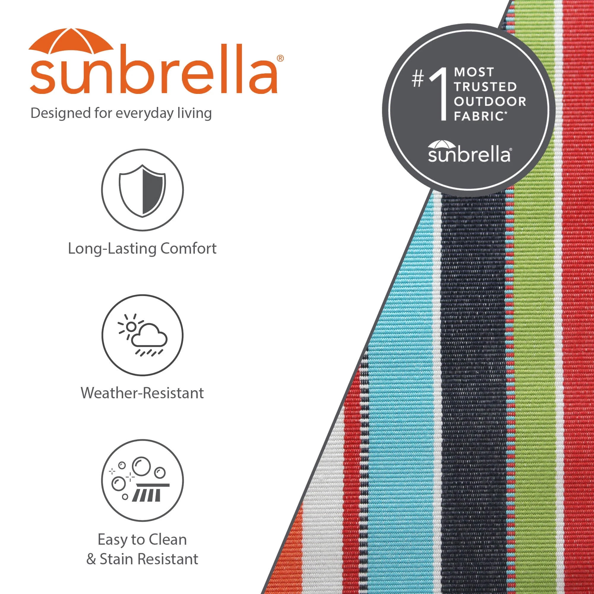 Vivere Double Sunbrella Hammock, Steel Stand, Portable Outdoor Lounge, Confetti