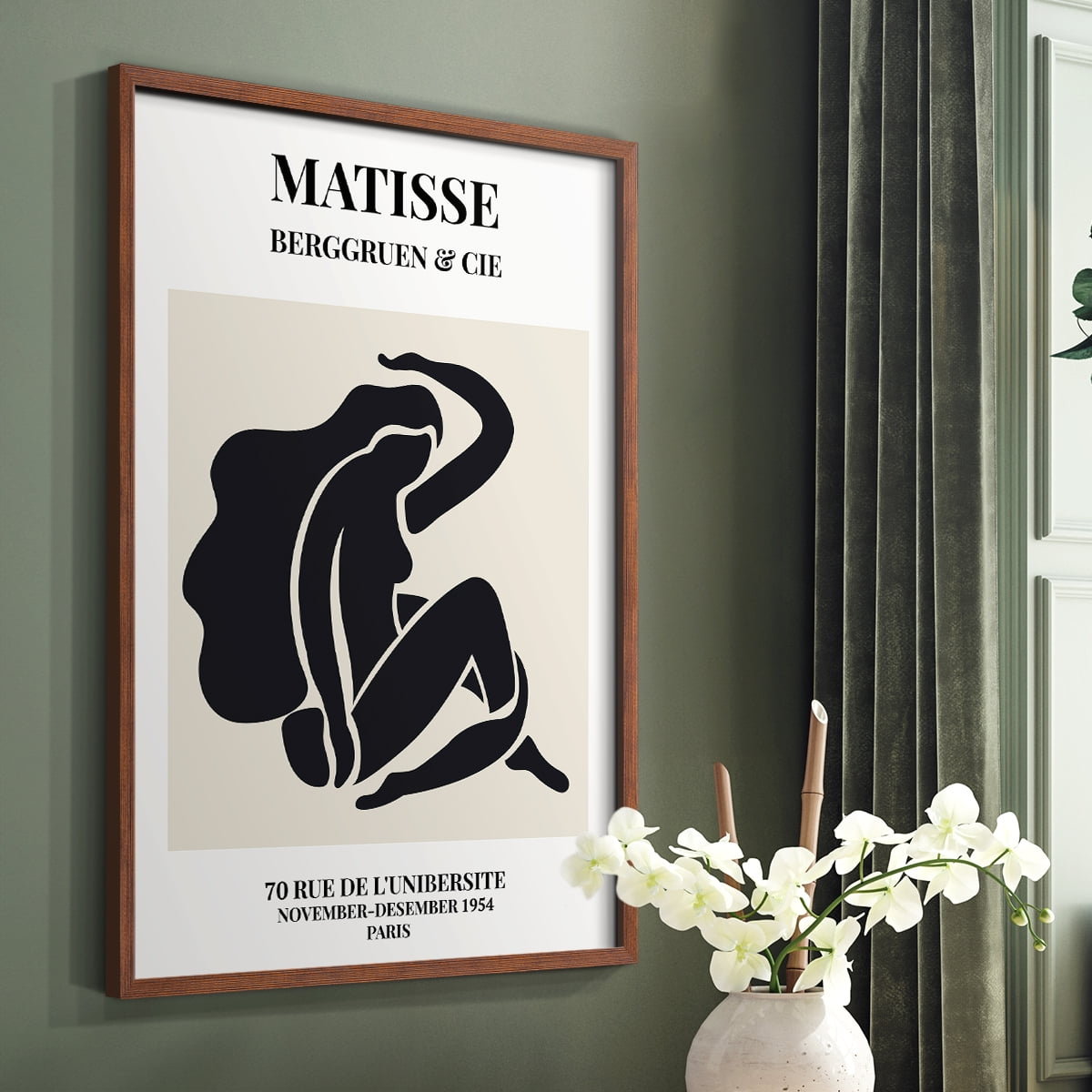 Matisse CXLIV Framed Print in Brown Solid Wood 11 x 14 Framed Print
