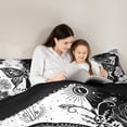 thumbnail image 5 of Homewish Gothic Skull Butterfly Queen Comforter Set,Boho Bohemain Print Bedding Sets,White Black Gray Bedding Comforter Set For Girls Teens,Luxury Bedroom Decor Reversible,3pcs, 5 of 8