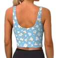 thumbnail image 3 of Lsque Blue Popcorn Printed Women'S Sports Bra, Compression, Moisture Wicking, High-Impact Sports Bra For Women,Supportive sports bra-X-Large, 3 of 9