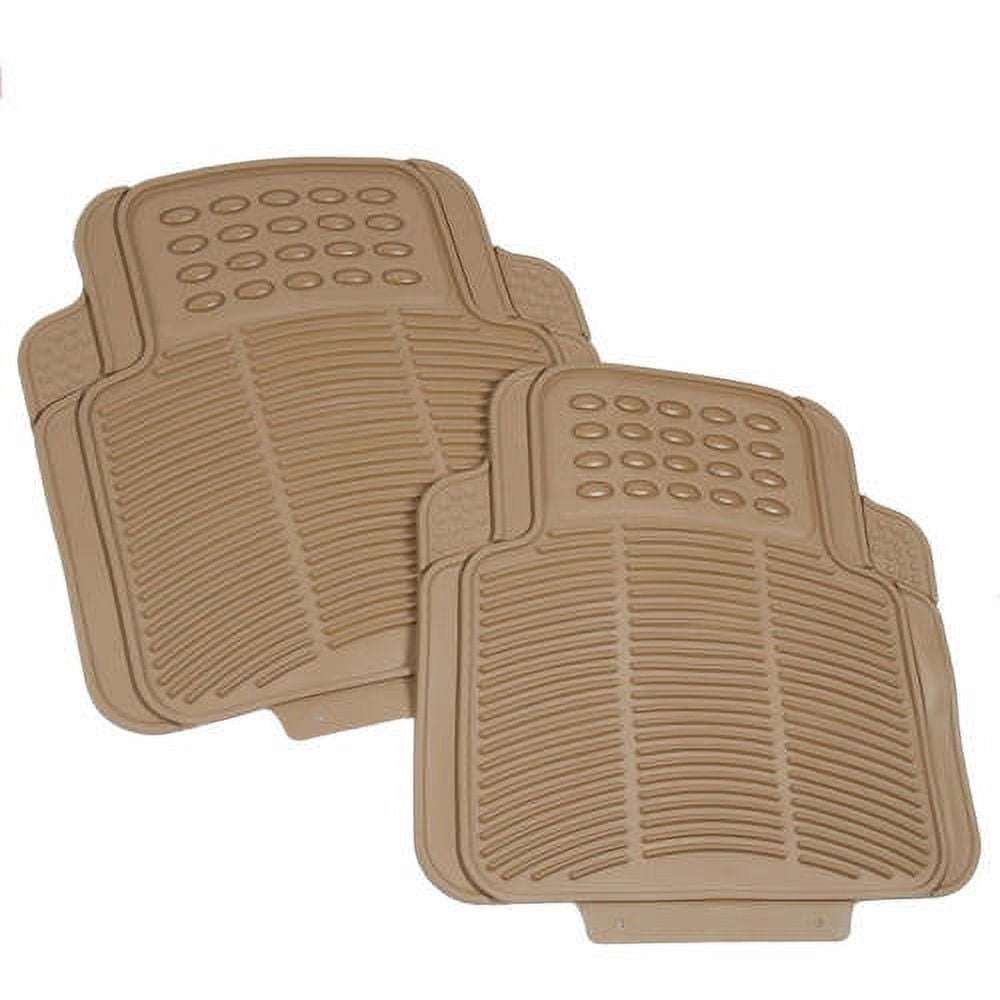 BDK 3 Row Car Floor Mats for SUV and Van, Heavy Duty Rubber Mats and Liner, Black Beige Gray