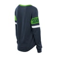 thumbnail image 3 of Women's New Era College Navy Seattle Seahawks Plus Size Throwback Lace-Up Long Sleeve T-Shirt, 3 of 3