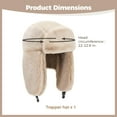 thumbnail image 4 of Gorro cálido de soldado ruso, gorro de esquí de invierno de trampero para mujeres y hombres, resistente al viento, gorro de cazador de trampero con pelo para piloto de invierno al aire libre, 4 of 6