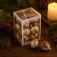 thumbnail image 4 of CuiLiyq 12Pcs Christmas Balls Ornaments, 1.6 Inch Hanging Balls, Shatterproof Plastic Decorative Hanging Ornaments, Baubles for Xmas Tree Party Wreath Decoration (Khaki), 4 of 5