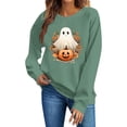thumbnail image 5 of Trikvn Women's Vintage Fall Sweatshirts Halloween Ghost Pumpkin Print Pullover Tops Long Sleeve Crewneck Casual Activewear Loose Fit Holiday Graphic Shirts, 5 of 5