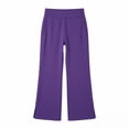 thumbnail image 2 of YMNXA Kids Girls Casual Pants High Waist Solid Color Straight Fit Comfortable Stylish Trousers With Pockets For Daily Wear,Purple,6-7 Years, 2 of 4