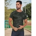 thumbnail image 4 of DARING DIVA Men's Workout Stretch Crew Neck Short Sleeve T-Shirt M Dark Green, 4 of 7