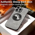 thumbnail image 5 of Magnetic for iPhone 14 Pro Case with Stand Compatible with MagSafe Authentic Sheep Bark Skin Ultra Thin 360° Rotation Bracket Anti-Scratch Mil-Grade Drop Protection Case, Grey, 5 of 7