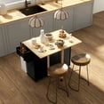 thumbnail image 2 of HOMCOM Kitchen Island on Wheels, Kitchen Cart with Drop Leaf Drawers, Black, 2 of 10