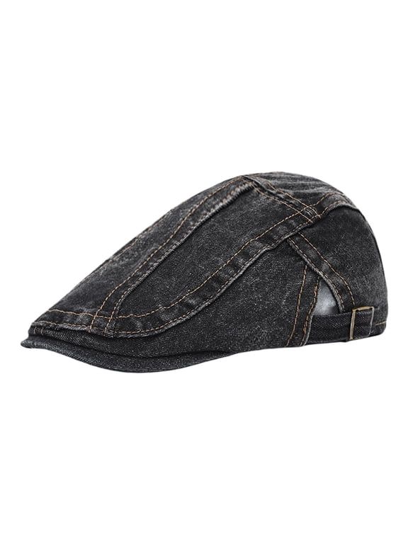 Sun Hats for Women Unisex Denim Cabbie Newsboy Cap Cotton Flat Driving Beret Hat Retro Casual Dad Cap for Men & Women