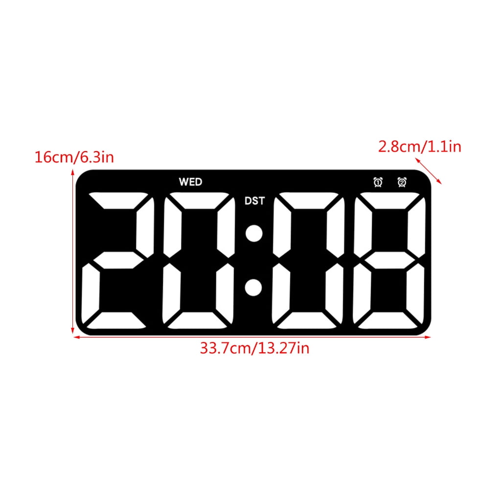 WINDLAND Large LED Digital Wall Clock with Countdown Timer, Calendar Thermometer Display