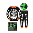 thumbnail image 7 of Bellafa Unisex Kids Skeleton Pajamas Glow in the Dark 100% Cotton Sleepwear Toddler Girls Boys Skull Halloween Pjs Sets 3-8T, 7 of 7