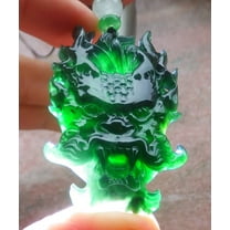 Icy Green Natural A Jade jadeite Pendant Dragon Head Necklace 695072 TN