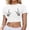 White, variant on Womens Rock & Roll Skeleton Hand T-Shirt Crewneck Crop Top Slim Fit Short Sleeve Graphic Tee Edgy Streetwear Music Festival Clothes