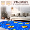 thumbnail image 2 of ODIKA 6' Machine Washable Non-Slip Area Rug, Whimsical School of Fish in Playful Abstract Arrangement High Traffic Rug, Blue, 300886, 2 of 7