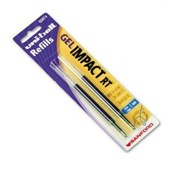12 PACK uni-ball Gel Impact RT Retractable Bold Point Blue Ink Pen Refills, (65874PP)