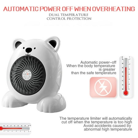 

VONTER Heater Fan 500W Portable Space Heater for Indoor Use Fast Heating Heater for Office&Bedroom Personal Small Space Heater With Adjustable Thermostat