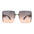 thumbnail image 2 of Womens Glitter Luxe Rimless Chic Butterfly Designer Sunglasses Black Peach Smoke, 2 of 4