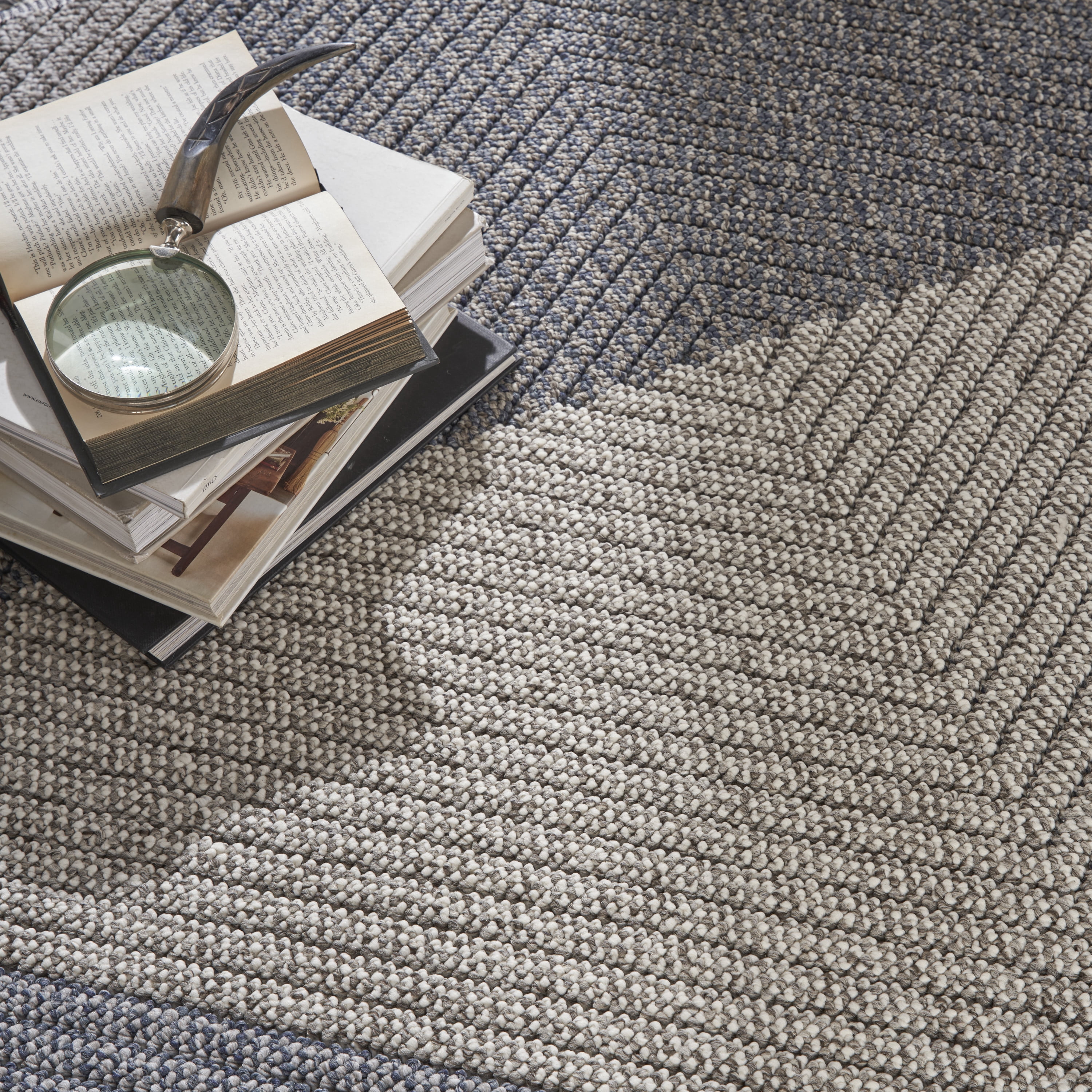 Nourison Elwood Contemporary Geometric Grey/Slate 9' x 12'2" Area Rug, (9' x 12')