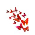 thumbnail image 3 of 12 piezas de mariposas 3D Kearding pegatinas de pared PVC decoración del hogar rojo 4.5-12cm, 3 of 6