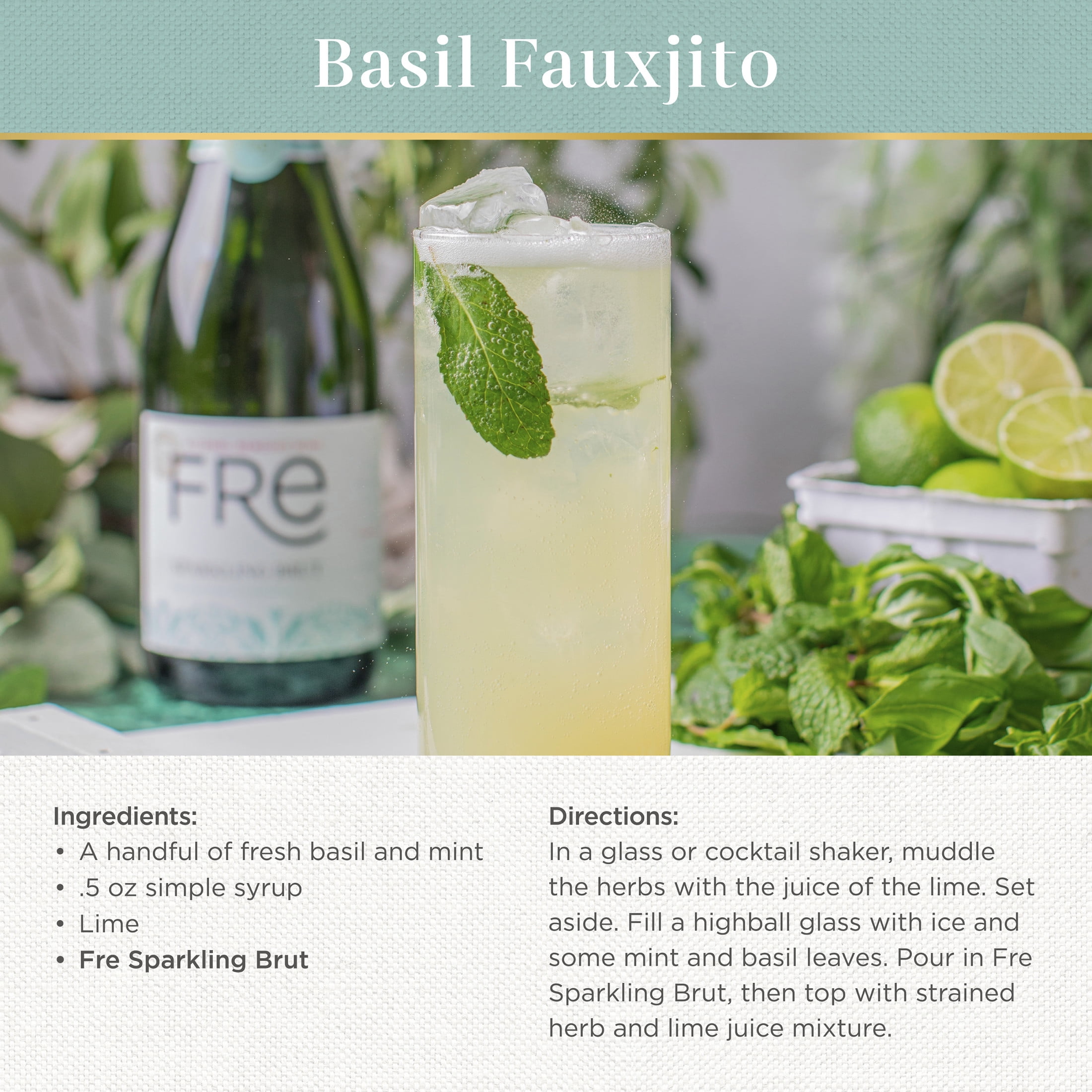 FRE Sparkling Brut California Wine, Alcohol-Removed, 750 ml Glass Bottle, 0% ABV