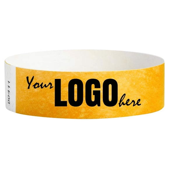 WristCo Goldenrod Custom Imprint Wristbands - 2,000 Count Tyvek ¾” x 10”- Add Any Text Logo and Image & Receive Printed Wrist Band Bracelets for Events Concert Party Festival Security Admission VIP