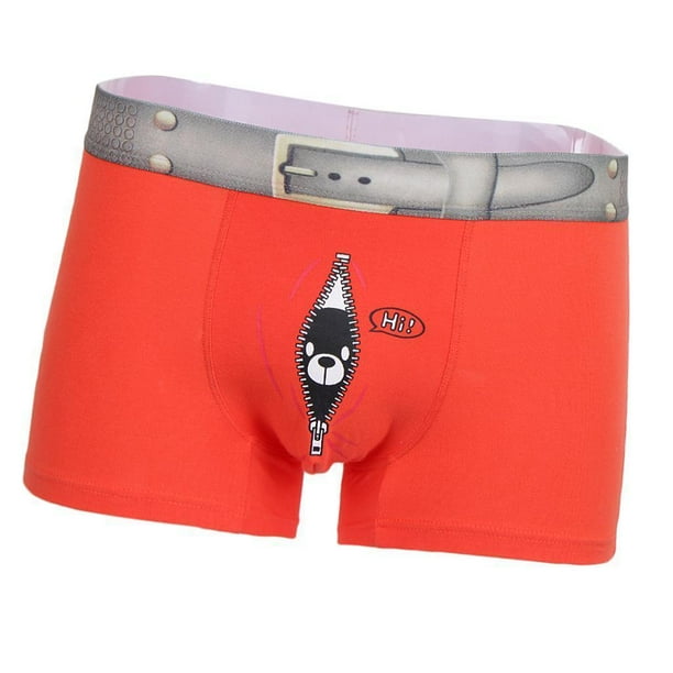 Calzoncillos bóxer con estampado de oso divertido para hombre