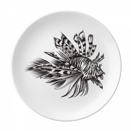 

Marine Life Black Fish Illustration Plate Decorative Porcelain Salver Tableware Dinner Dish
