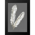 thumbnail image 2 of Paschke, Chris 17x24 Black Modern Framed Museum Art Print Titled - Gold Feathers IV on Grey, 2 of 5
