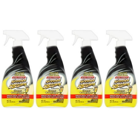 (4 Pack) Greased Lightning Super Strength Multi-Purpose Cleaner & Degreaser, 32 fl (Best Degreaser For Grill)