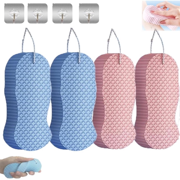 Esponja exfoliante Beyond Draw,Exfoliante Beyond Draw,Esponja exfoliante Beyond Draw,Esponja de baño exfoliante,Esponja de baño exfoliante súper suave 3D (4PCS-C)